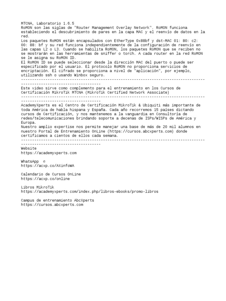 Activar RoMON en MikroTik | PDF