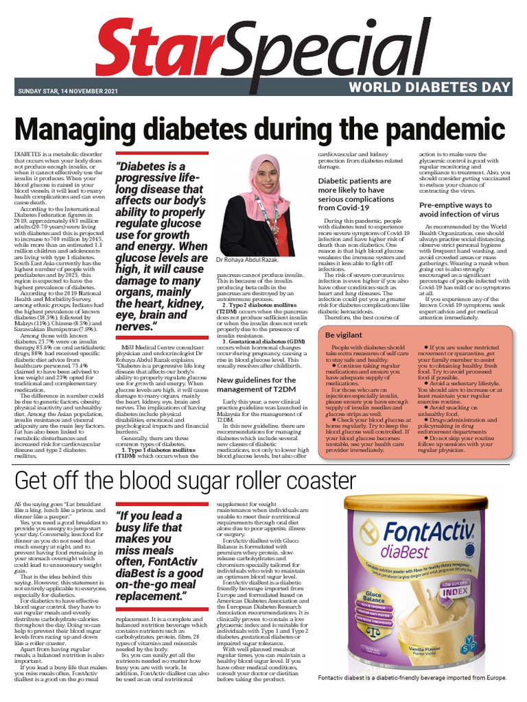 World Diabetes Day 14 November 2021 PDF Diabetes Molasses