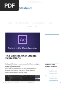 The Best 10 After Effects Expressions