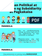 Lipunan Politikal at Prinsipyo NG Subsidiarity at Pagkakaisa