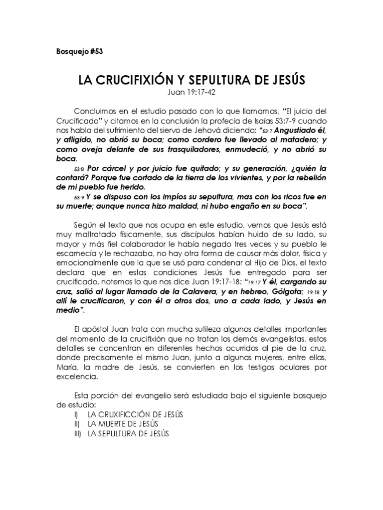 1 La Crucifixion y Sepultura de Jesus | PDF | María, madre de Jesús | Jesús