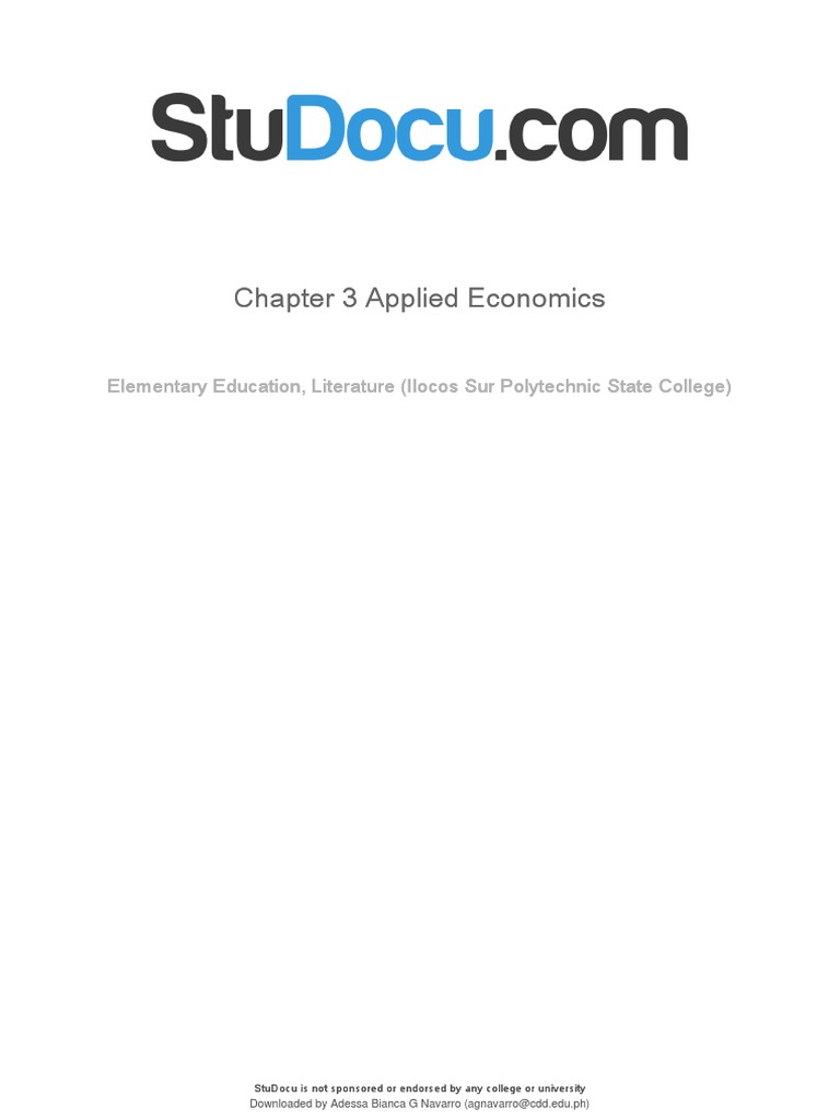 Chapter 3 Applied Economics Chapter 3 Applied Economics | PDF ...
