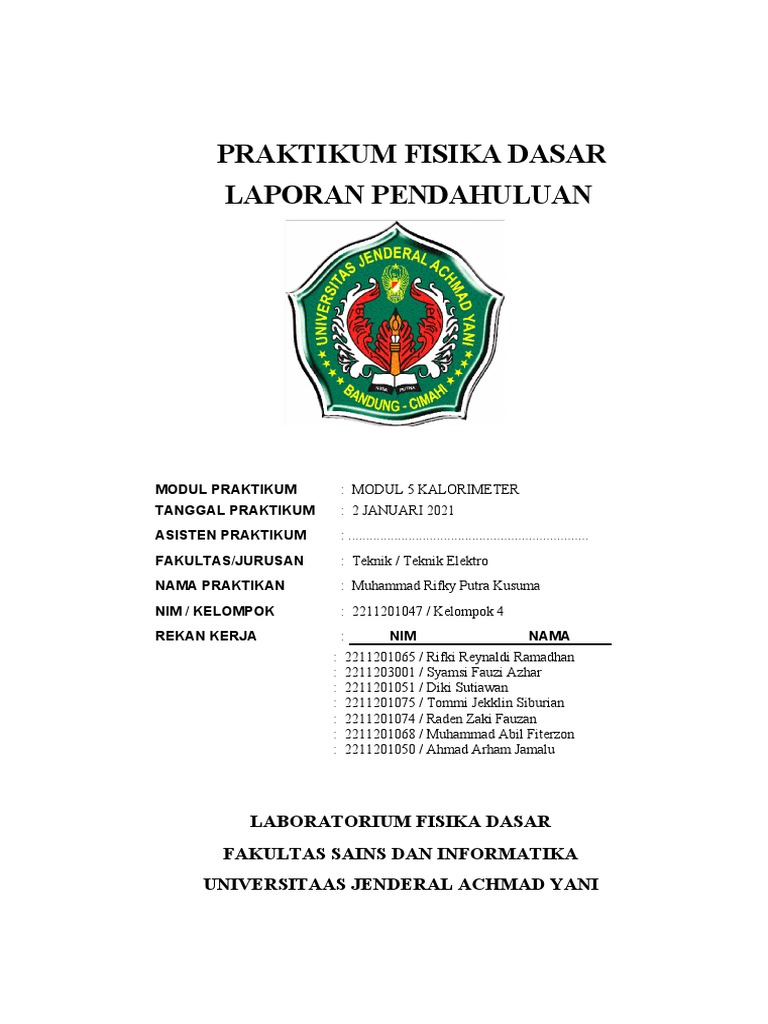 5 Pendahuluan Laporan | PDF | Sains & Matematika | Teknologi & Rekayasa