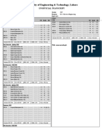 University of Engineering & Technology, Lahore: Unofficial Transcript