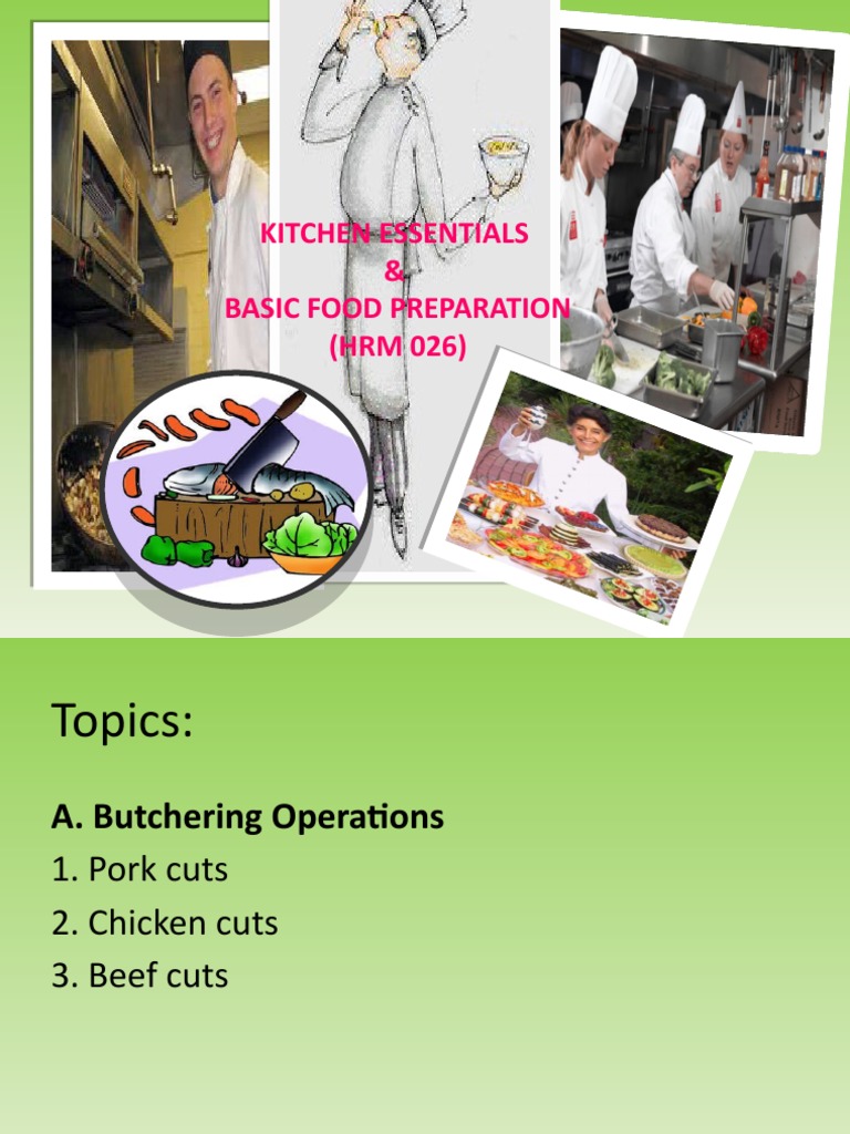 Kitchen Essentials & Basic Food Preparation (HRM 026) | PDF | Foods ...