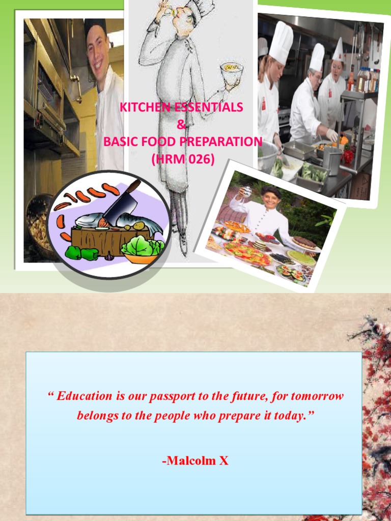 Kitchen Essentials & Basic Food Preparation (HRM 026) | PDF | Cooking ...