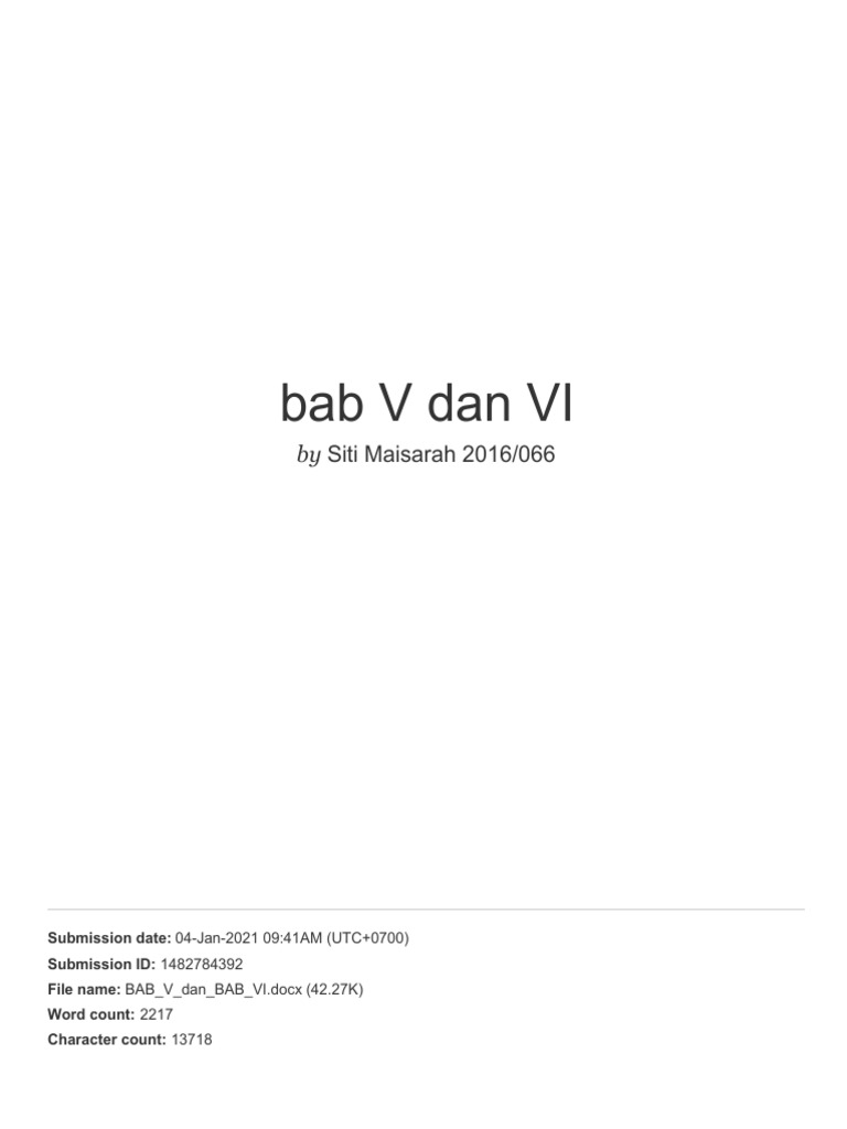Bab V Dan VI | PDF