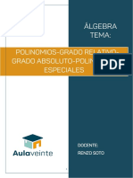 Álgebra - Polinomios-Grado Relativo-Grado Absoluto-Polinomios Especiales