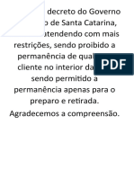 Conforme Decreto Do Governo Do Estado de Santa Catarina