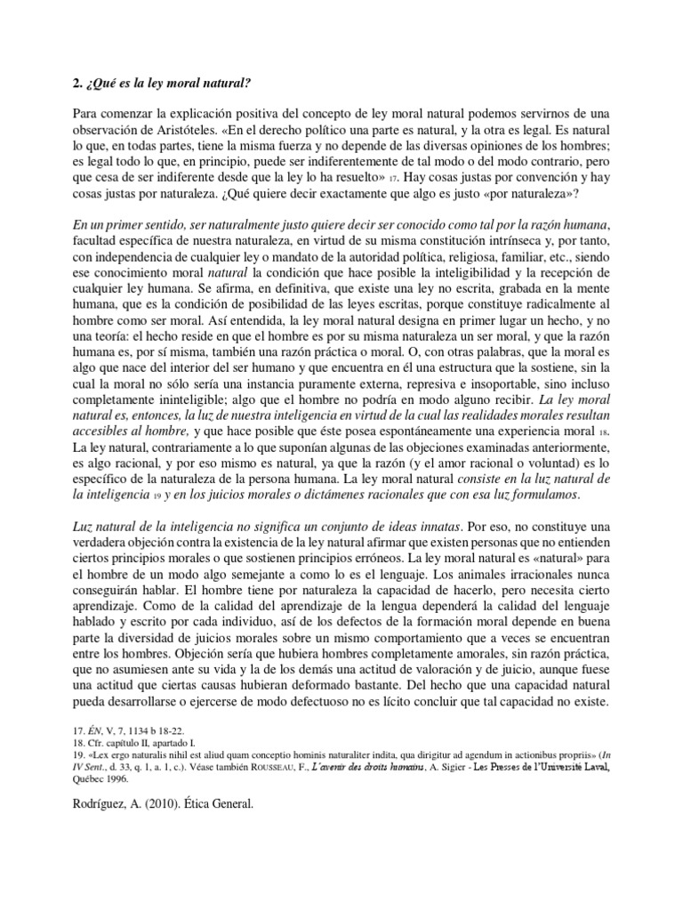 Lectura Qué Es La Ley Moral Natural | PDF | Moralidad | La Ley natural