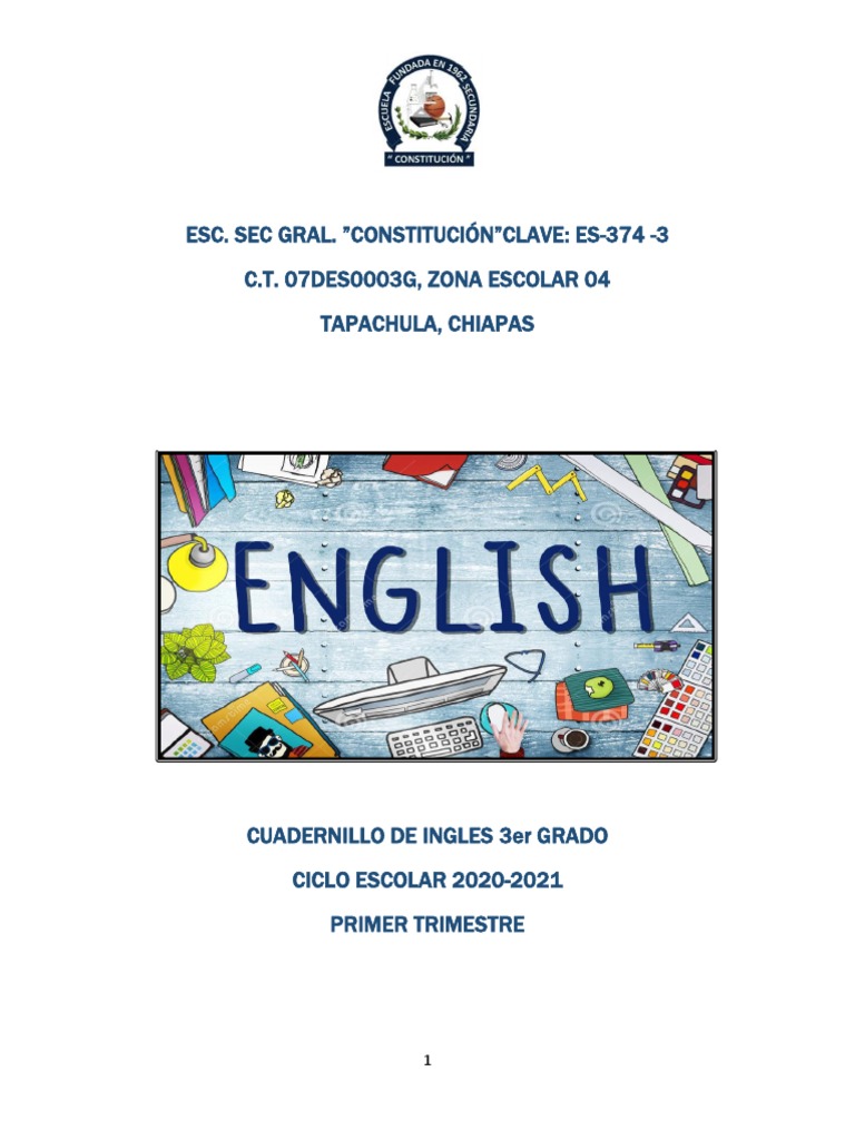 Cuadernillo Ingles 3ro Pdf Verbo Asunto Gramática