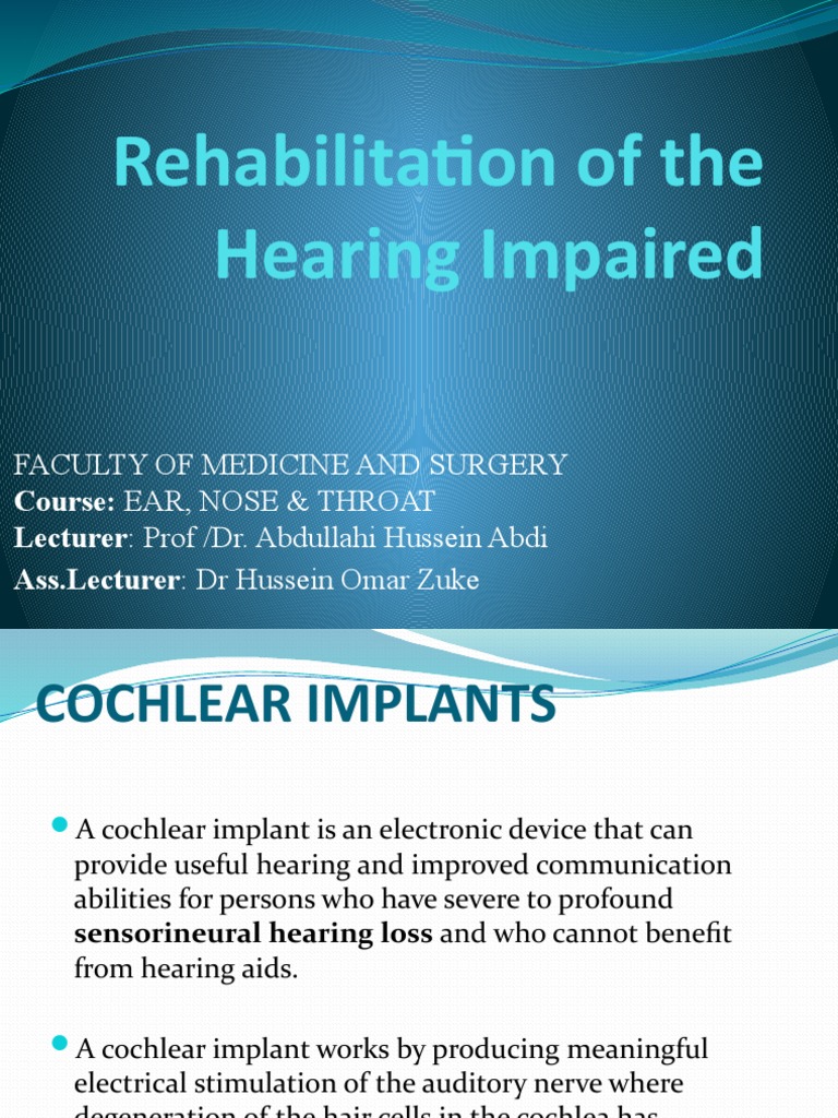 Cochlear Implants | PDF | Hearing | Hearing Aid