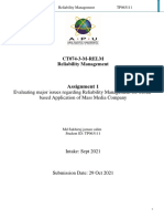 Assignment 1: CT074-3-M-RELM Reliability Management