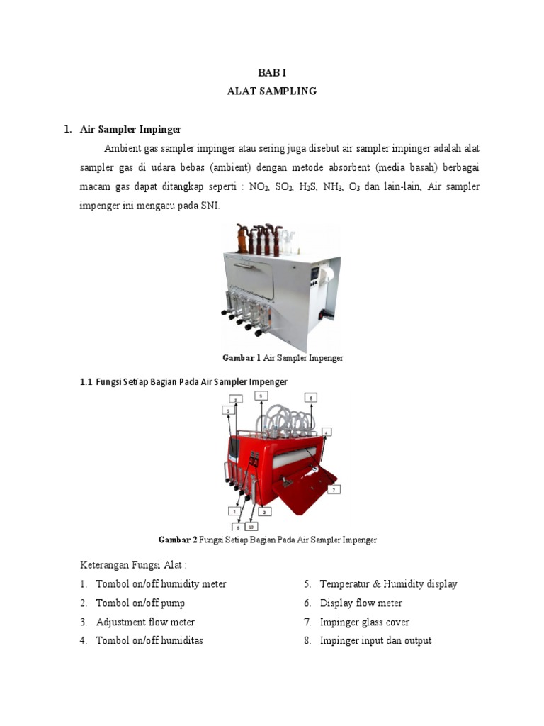 Fungsi dan Prinsip Kerja Air Sampler Impinger | PDF
