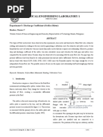 Chemical Engineering Laboratory 1: Experiment 3: Discharge Coefficient (Orifice Meter)