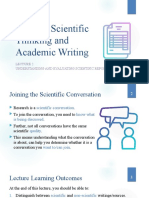 2. Understanding and Evaluating Scientific Reports I