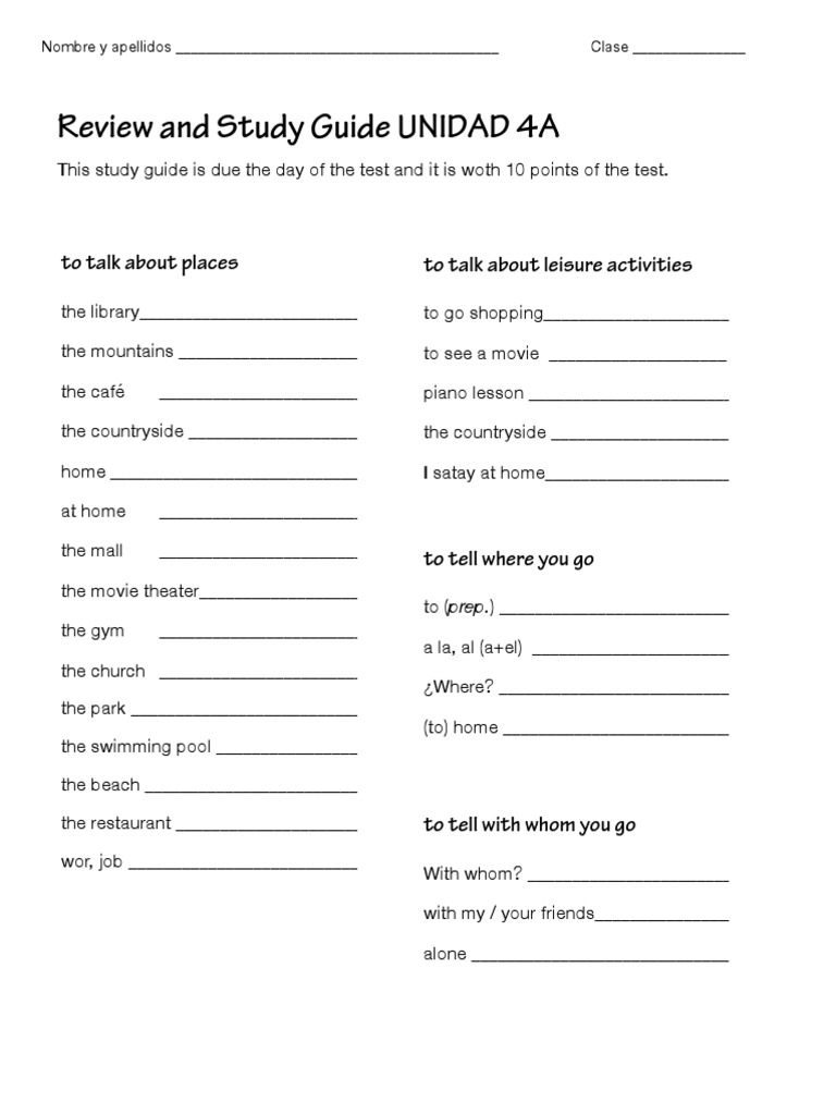 Study Guide:review Unit 4A | PDF | Home & Garden