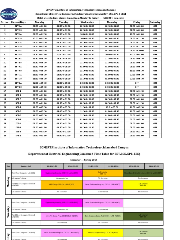 Midterm Exam Schedule PDF Academic Term Engineering
