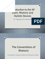 Introduction To The AP Exam, Rhetoric and Stylistic Devices