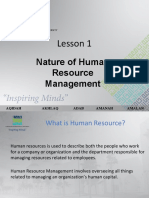 Lesson 1: Nature of Human Resource Management