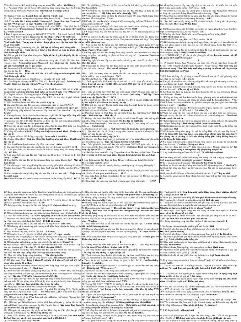 Đề cương attt 1 1 | PDF