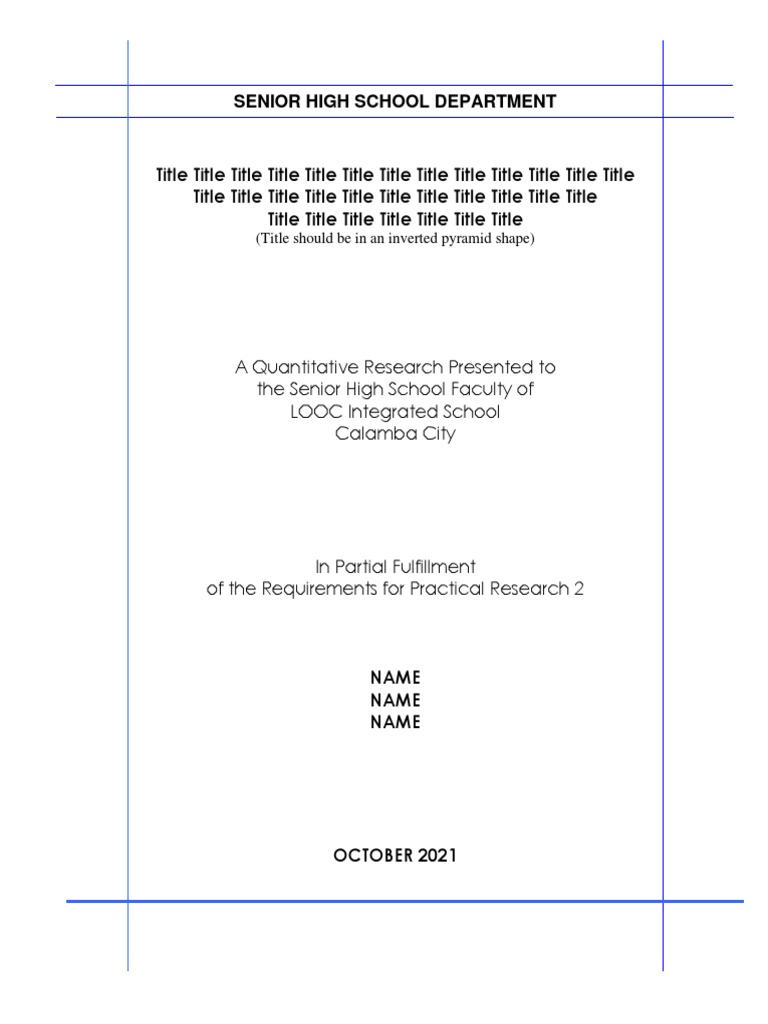 Senior High School Research Proposal Guide | PDF | Questionnaire ...