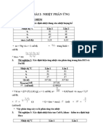 Bài 2: Nhiệt Phản Ứng: t t t t t t