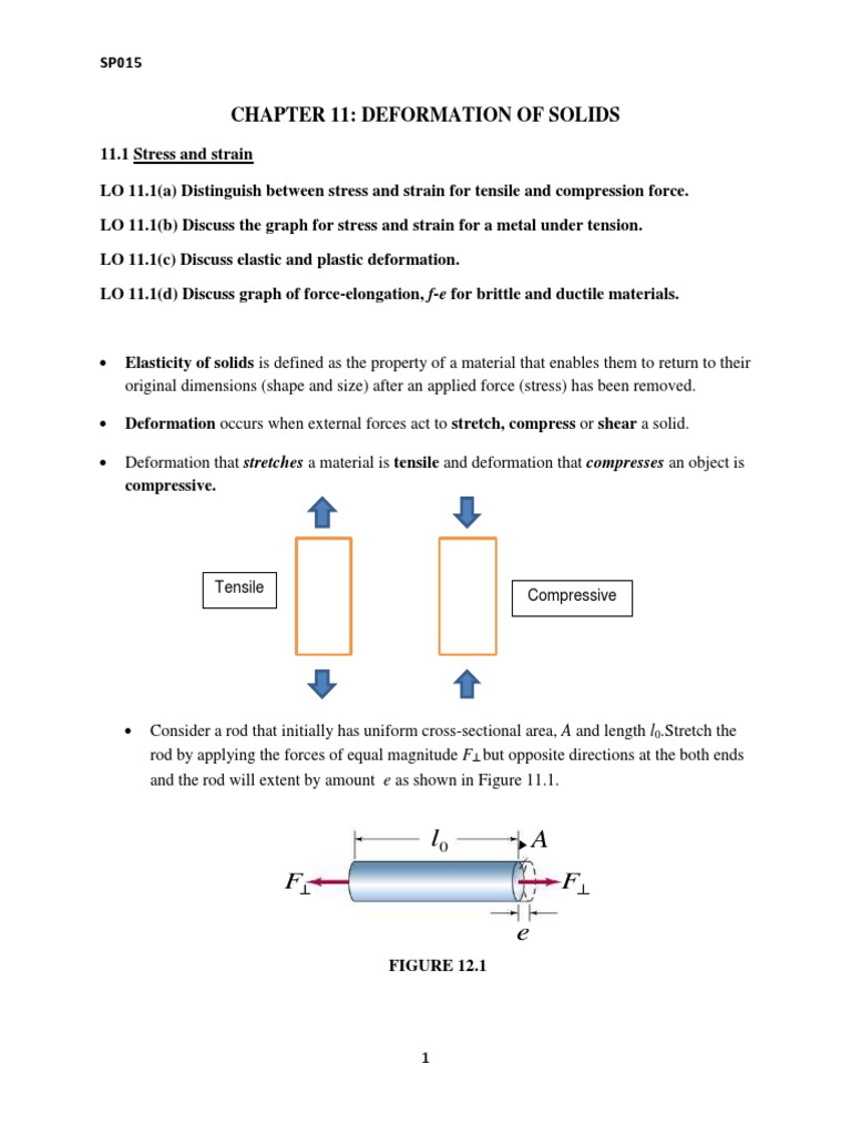 Stress and Strain in Solid Deformation | PDF | Deformation (Engineering ...