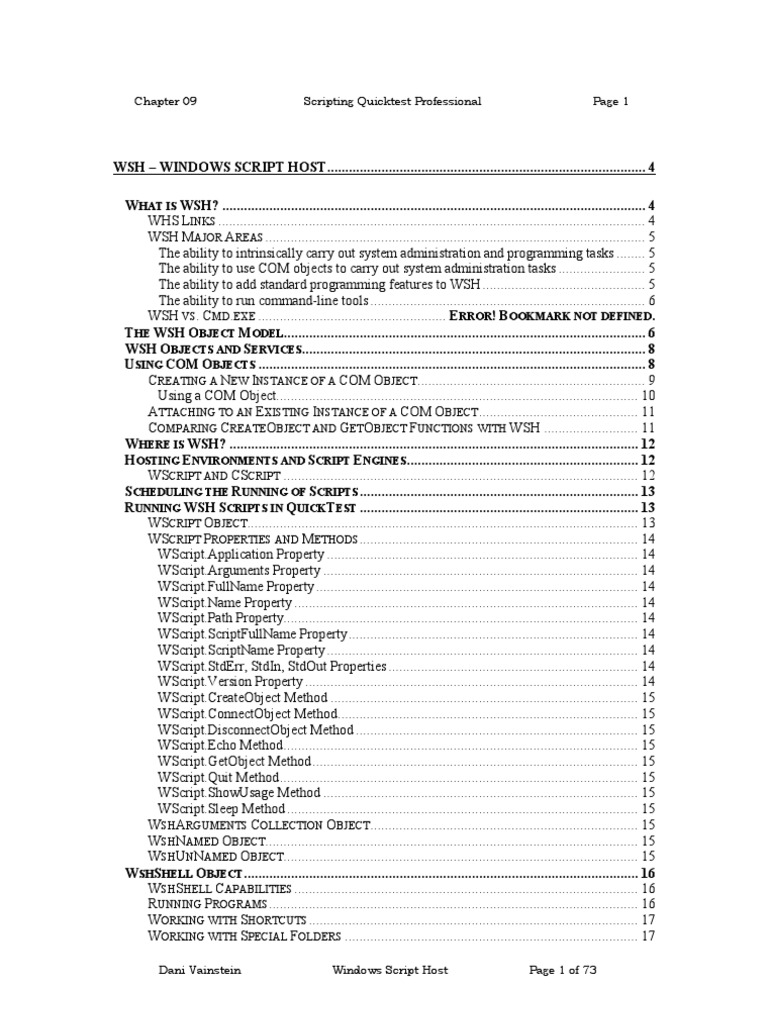 Scripting QTP - Ch09 - WSH | PDF