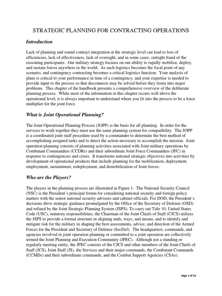 APEX: Strategic Planning Overview | PDF | Joint Chiefs Of Staff ...