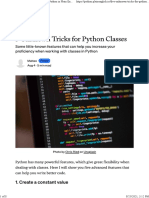 5 Unknown Tricks For Python Classes
