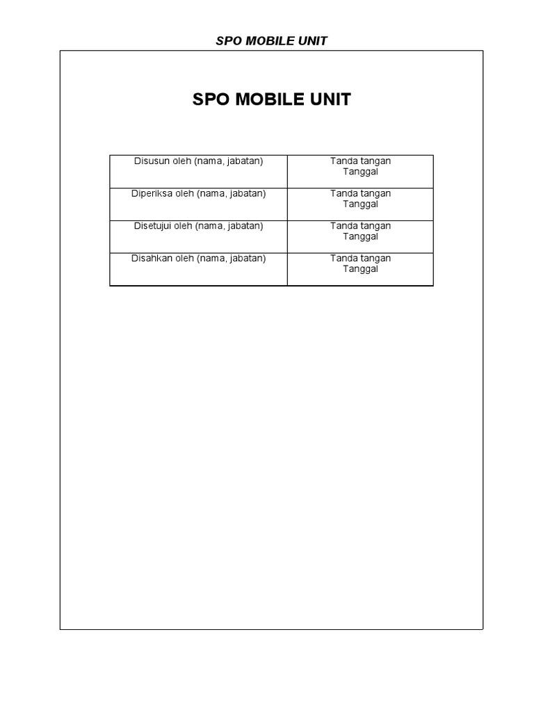 SPO Mobil Unit | PDF