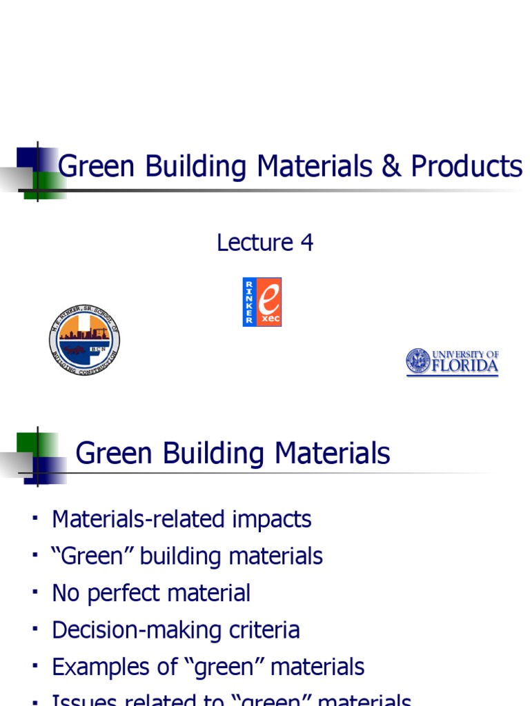 Green Building Materials Overview | PDF | Recycling | Waste Management