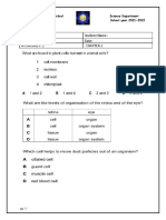 Subject: BIOLOGY Student Name: Grade: 9 IG Date: Worksheet: 2 Chapter-2