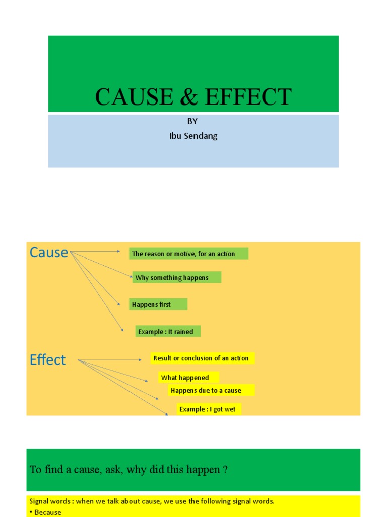 Cause and Effect Signal Words Guide | PDF | Linguistics | Linguistic ...