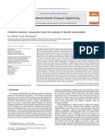 Cohesive Tractioneseparation Laws For Tearing of Ductile Metal Plates