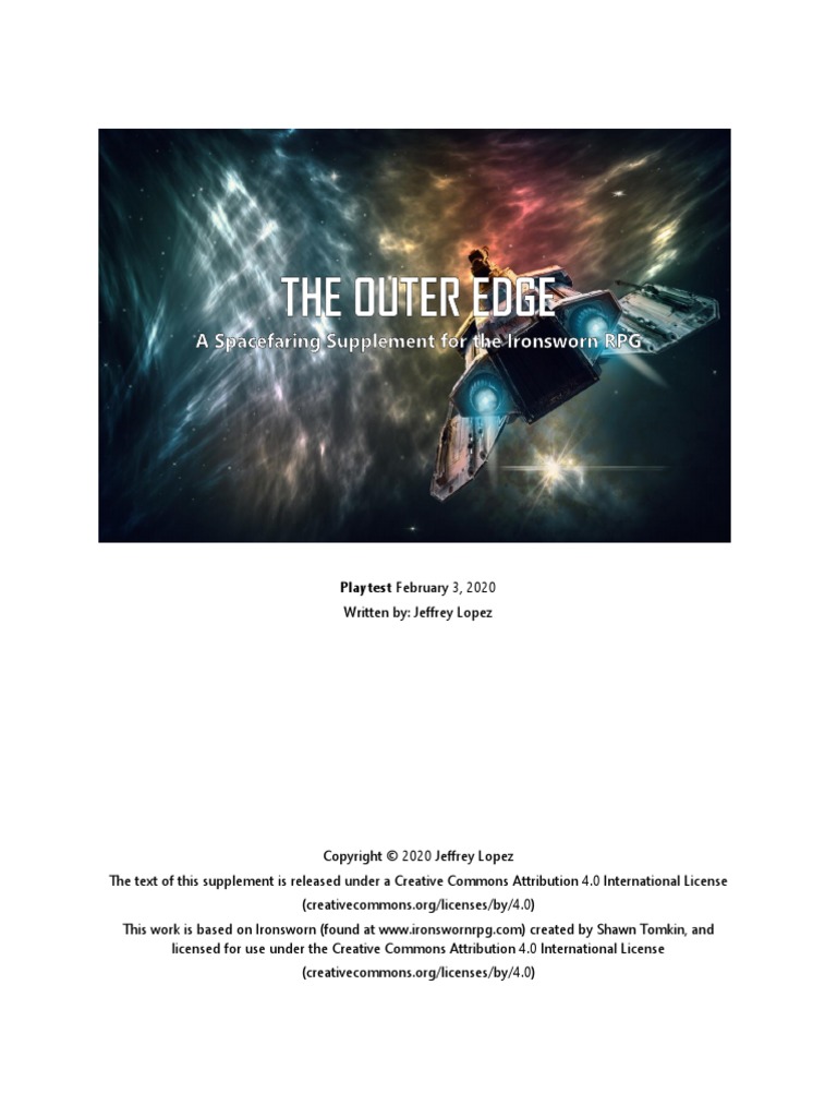 Ironsworn Outer Edge Download Free PDF Ships