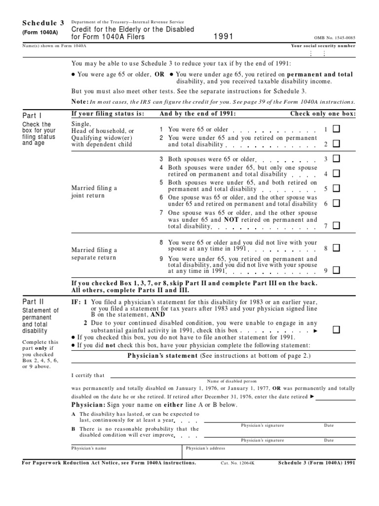 US Internal Revenue Service: F1040as3 - 1991 | PDF | Irs Tax Forms ...