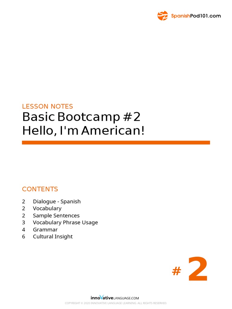 Lesson Note Spanishpod101 (1, 2) | PDF | Spanish Language | English ...