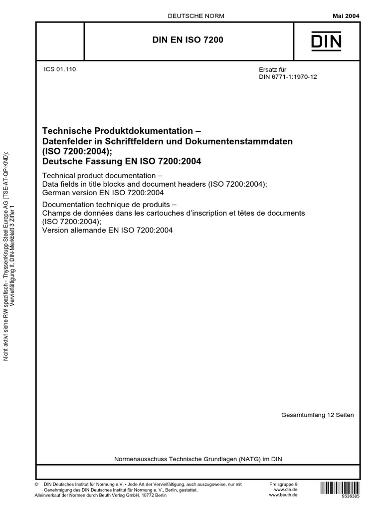 Iso 7200 Cuadro Rotulacion Pdf