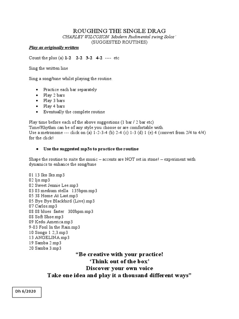 Roughing The Single Drag: Play As Originally Written | PDF | Language ...