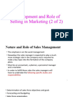 Development and Role of Selling in Marketing (2 of 2)