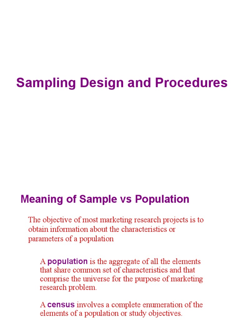 Sampling Design Process | PDF | Sampling (Statistics) | Stratified Sampling