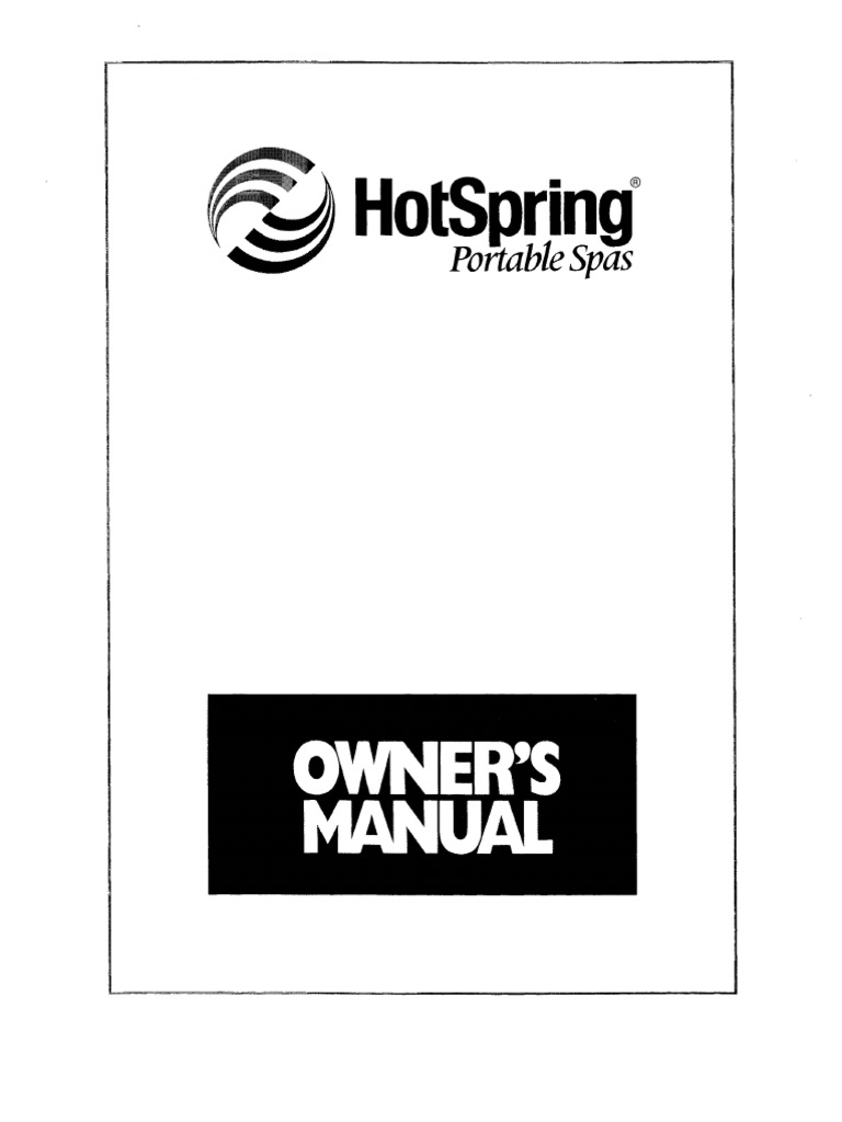 1995 Scanned Hot Spring Owners Manual | PDF