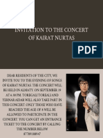 Invitation To The Concert of Kairat Nurtas