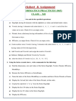 Worksheet & Assignment Class XII
