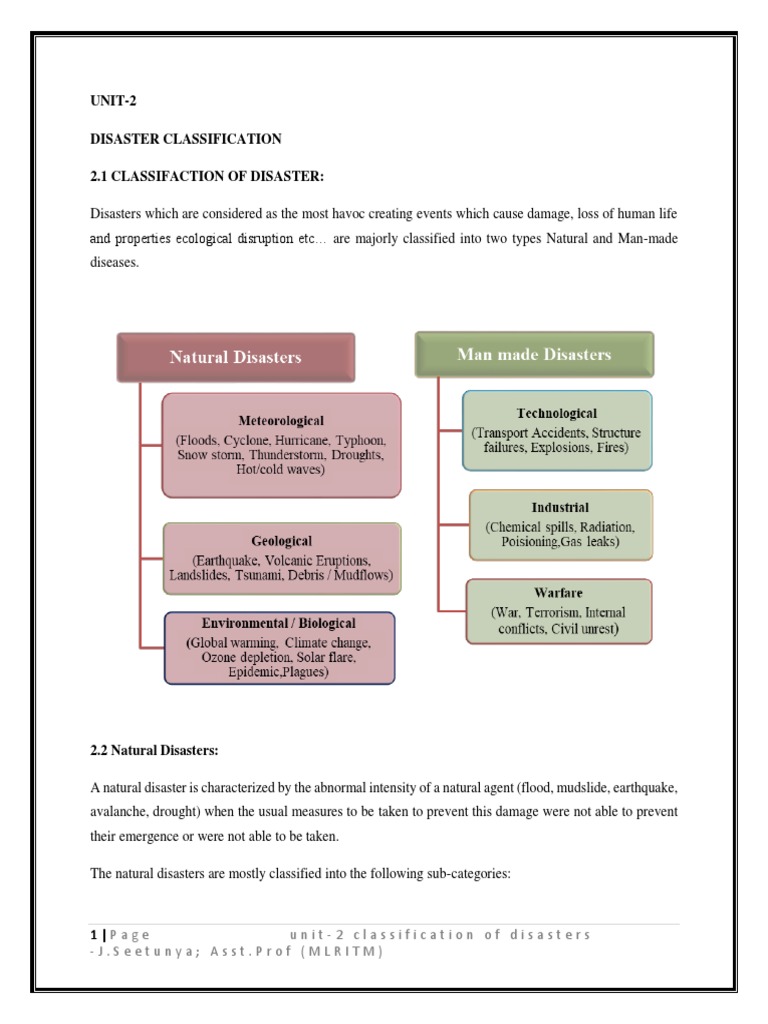 Classification of Natural Disasters | PDF | Volcano | Flood