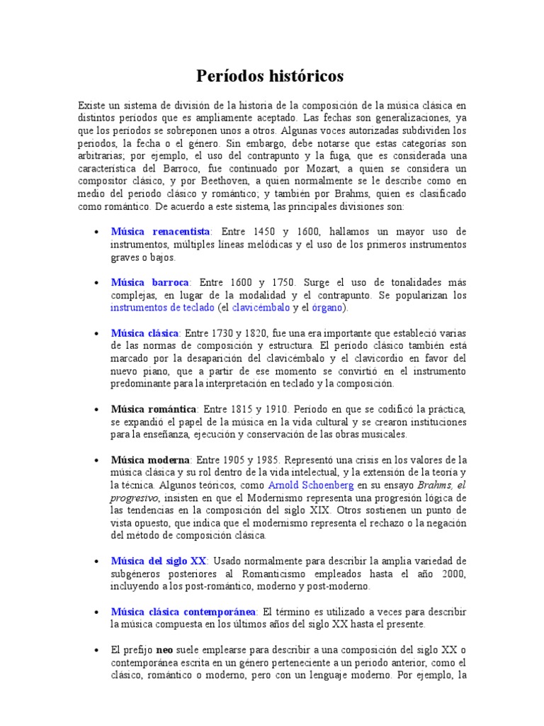 7 Periodos Historicos De La Musica Musica Romantica Musica Clasica