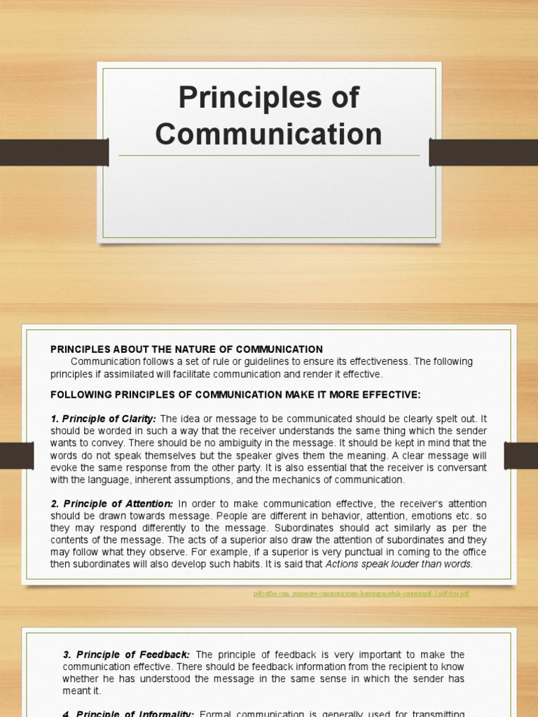 Principles of Communication | PDF | Communication | Nonverbal Communication