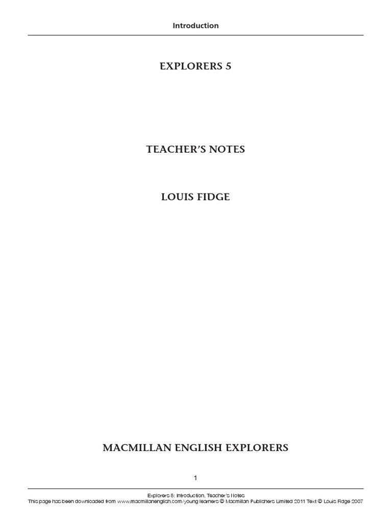 Explorers 5: Explorers 5: Introduction, Teacher's Notes | PDF | Reading ...